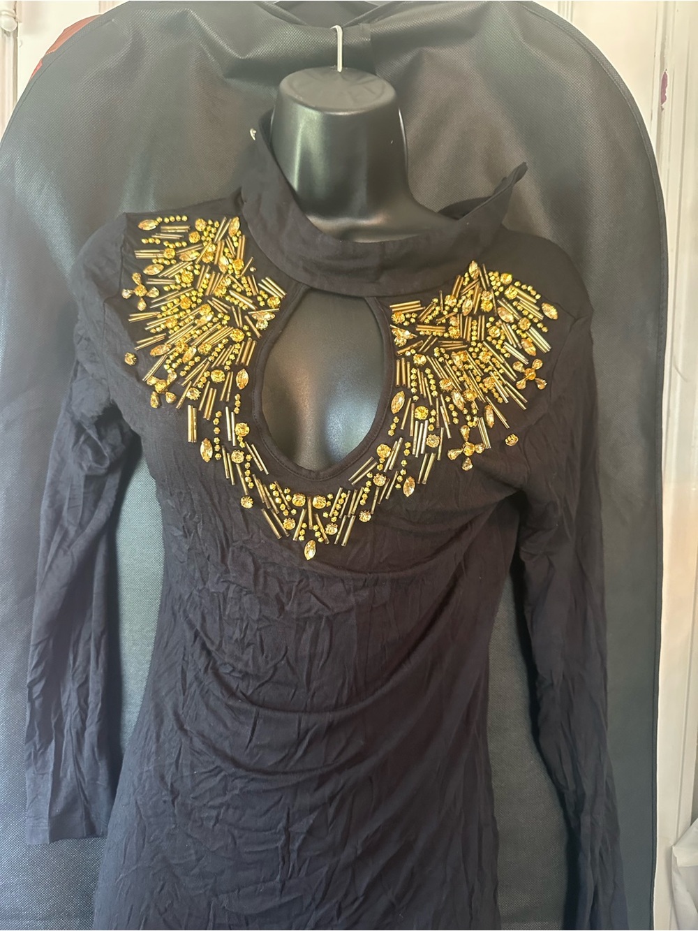 Boston Proper high neck embellished shirt XS